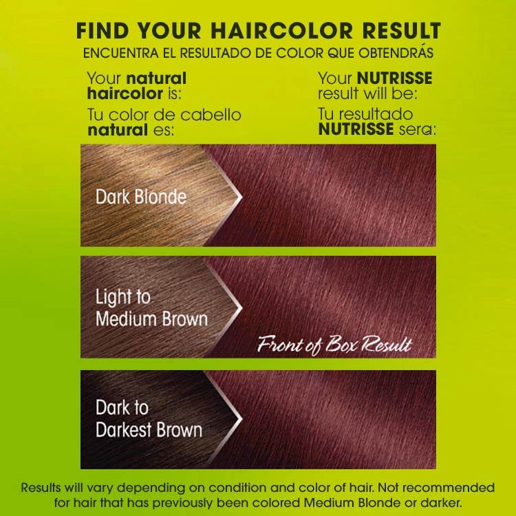 Nutrisse 56 medium reddish brown before after swatch